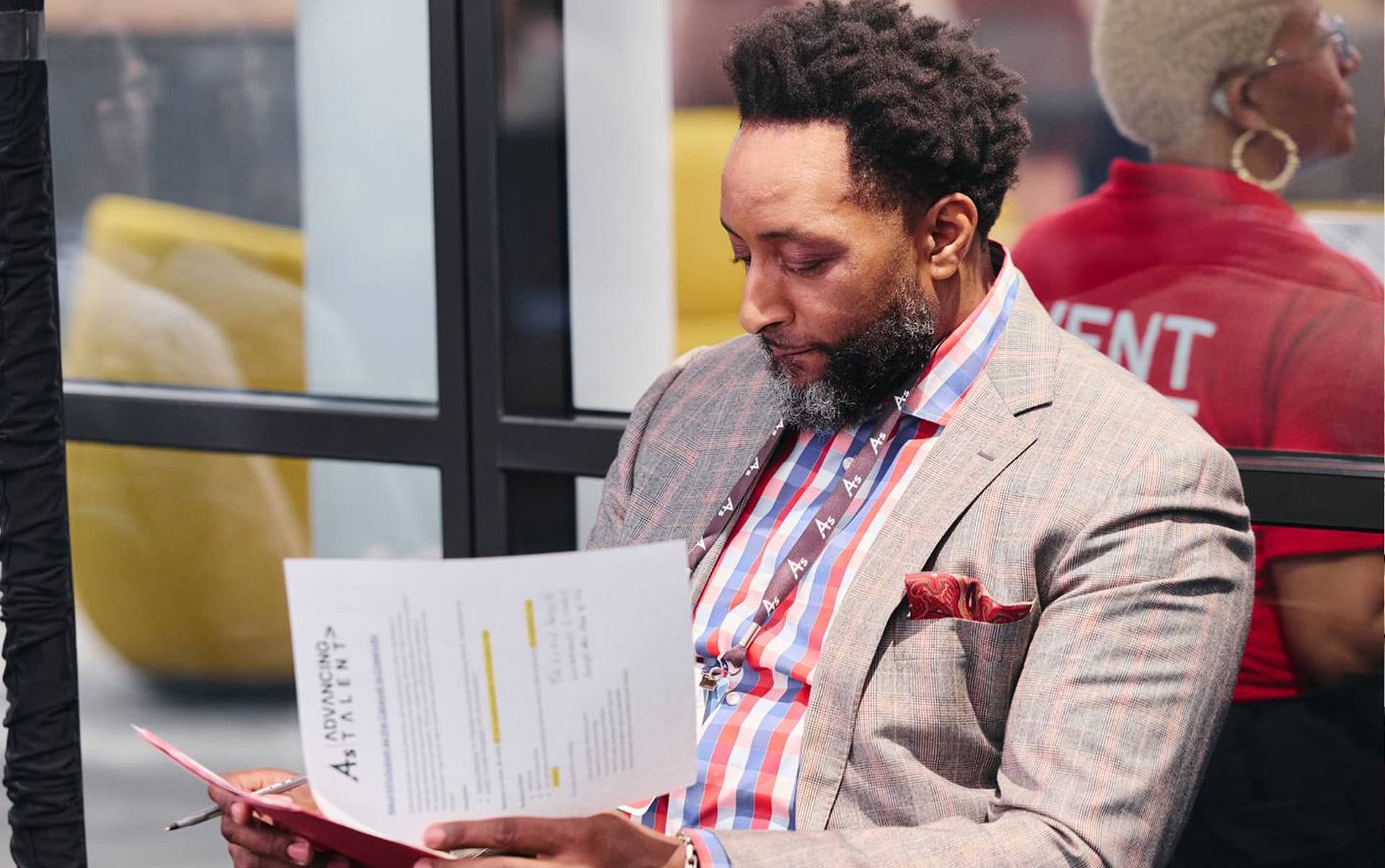 Man looking at paperwork